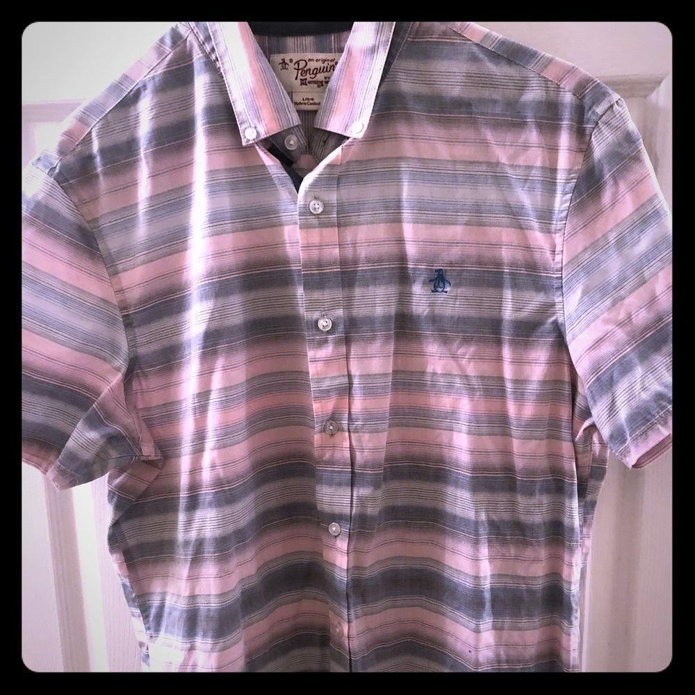 Men’s Penguin Short Sleeve Button Down